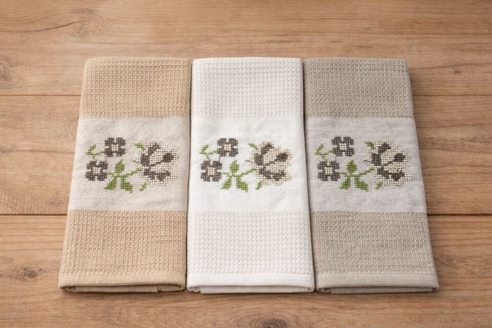 3'LÜ KANEVİÇELİ MUTFAK HAVLUSU