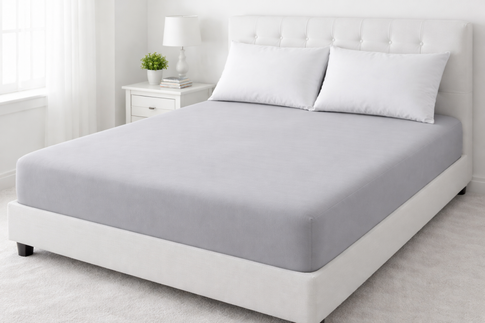 %100 PAMUK KUMAŞ GRİ LASTİKLİ ÇARŞAF