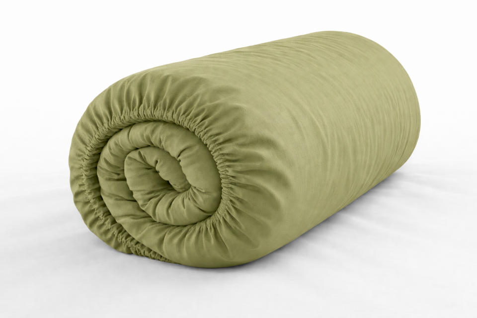 %100 PAMUK KUMAŞ HAKİ YEŞİL LASTİKLİ ÇARŞAF