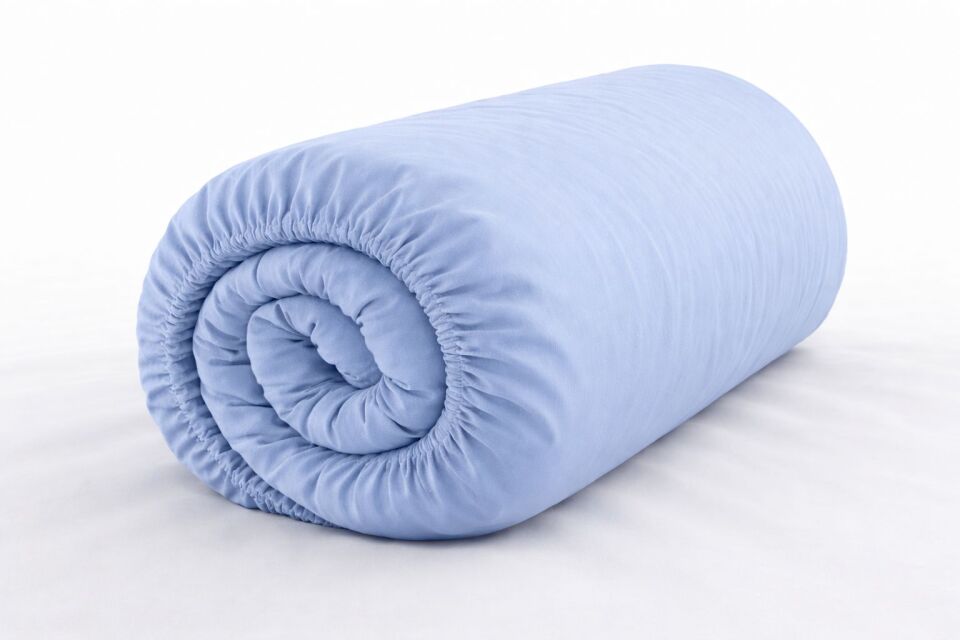 %100 PAMUK KUMAŞ MAVİ LASTİKLİ ÇARŞAF