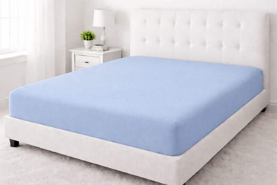 %100 PAMUK KUMAŞ MAVİ LASTİKLİ ÇARŞAF