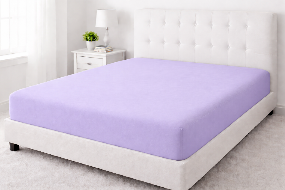 %100 PAMUK AKFİL KUMAŞ LİLA LASTİKLİ ÇARŞAF