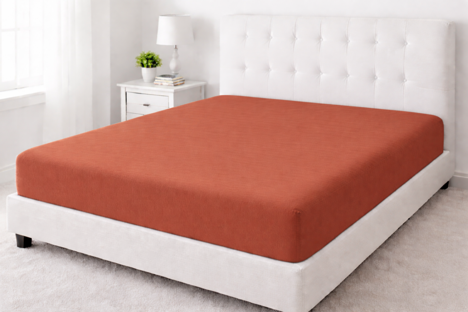 %100 PAMUK AKFİL KUMAŞ KİREMİT LASTİKLİ ÇARŞAF