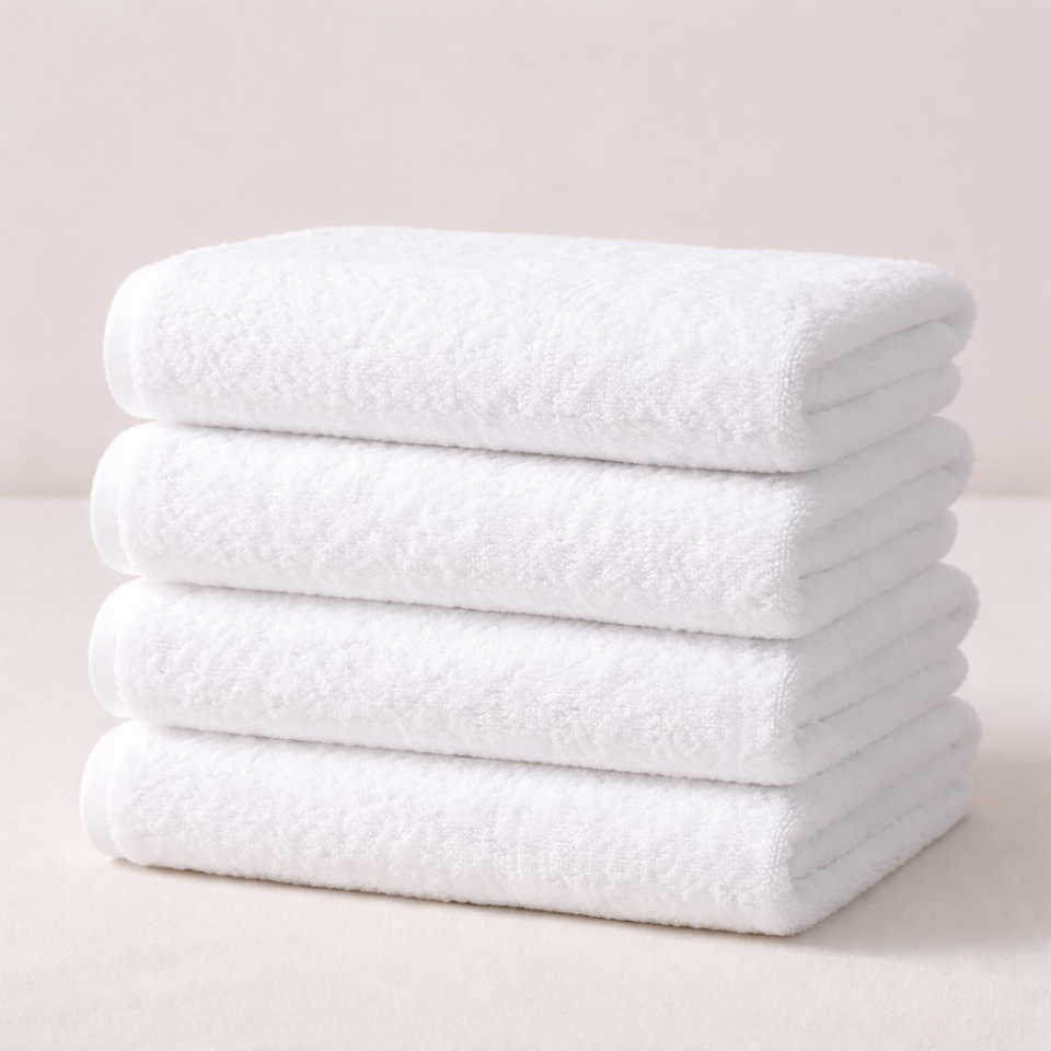 4'LÜ %100 PAMUK BEYAZ YÜZ HAVLUSU