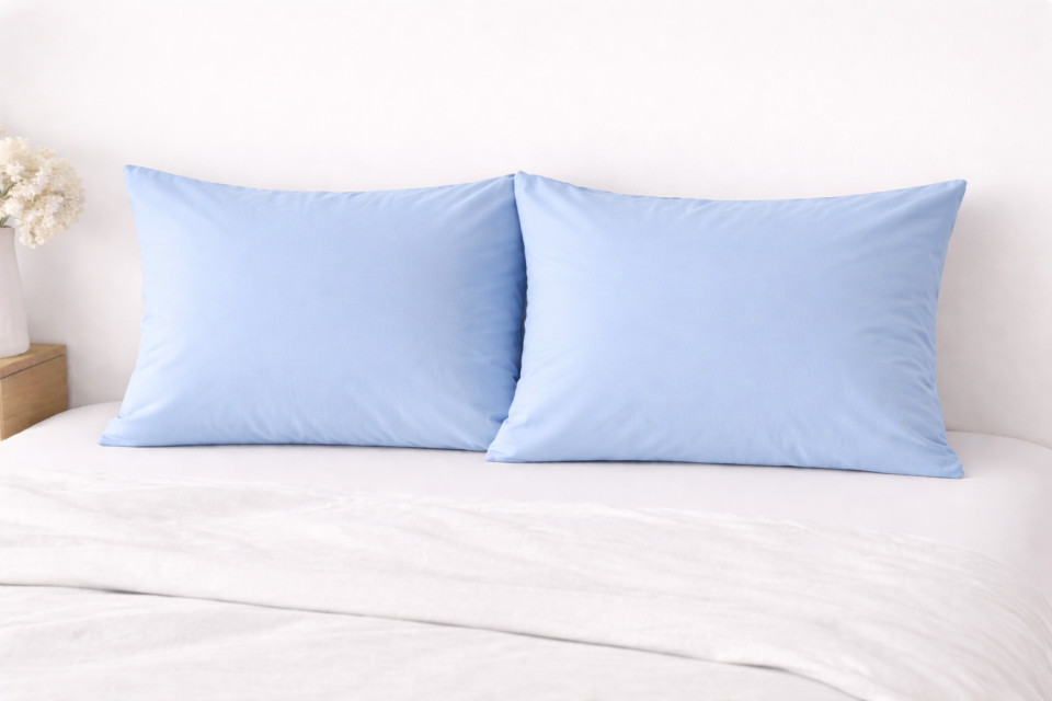 %100 PAMUK YASTIK KILIFI MAVİ