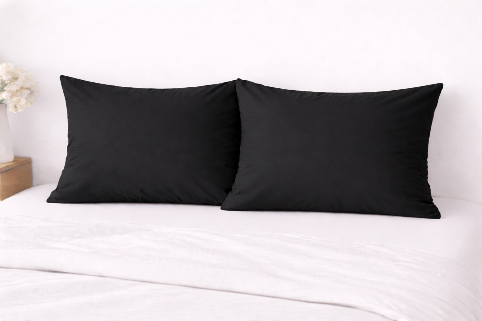 %100 PAMUK YASTIK KILIFI SİYAH