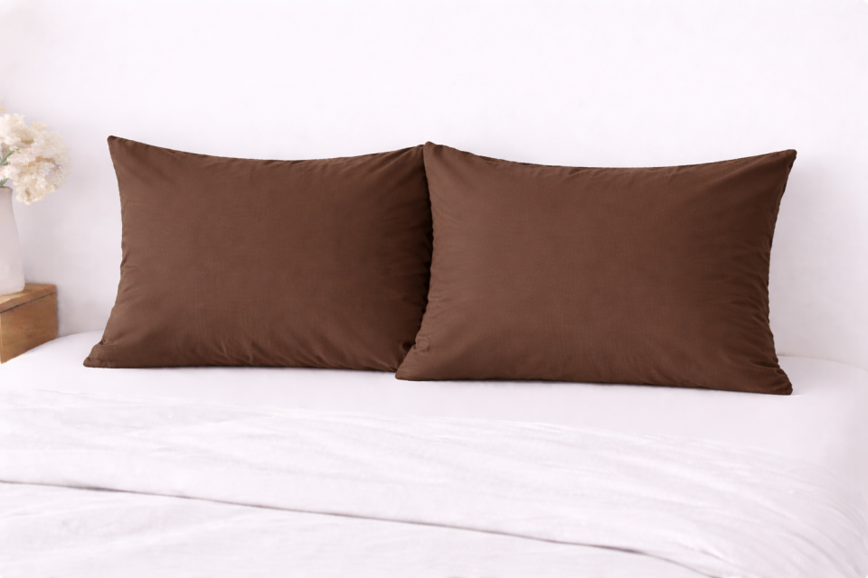 %100 PAMUK YASTIK KILIFI KAHVERENGİ