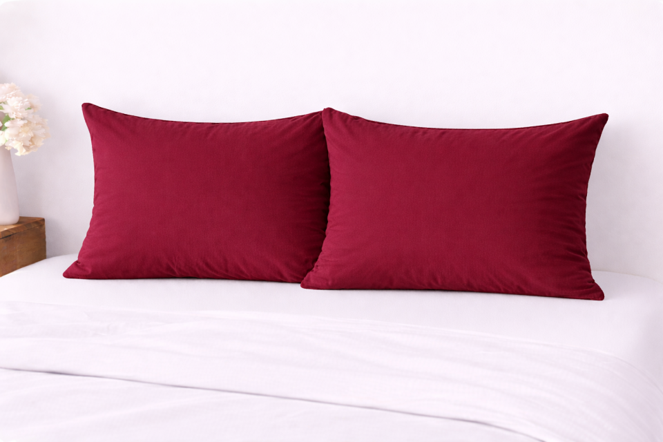 %100 PAMUK YASTIK KILIFI BORDO