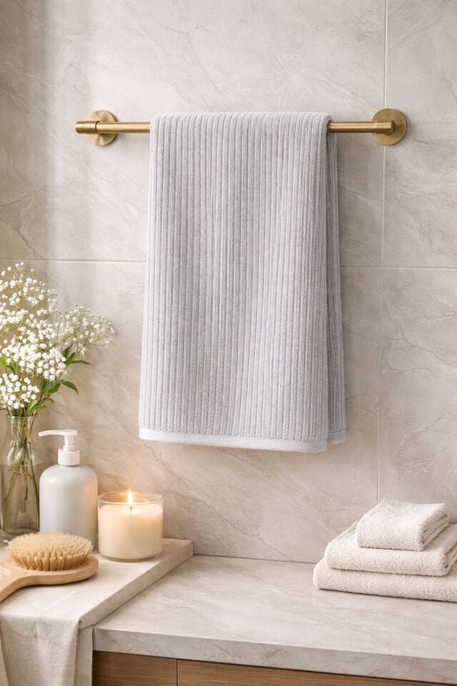 BASARHOME %100 PAMUK 90X150 CM BANYO HAVLUSU GRİ