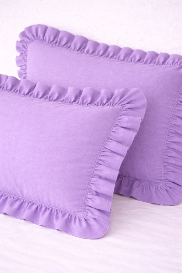 %100 PAMUK FIRFIRLI LİLA YASTIK KILIFI (1 ADET)