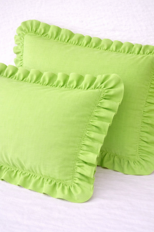 %100 PAMUK FIRFIRLI YEŞİL YASTIK KILIFI (1 ADET)