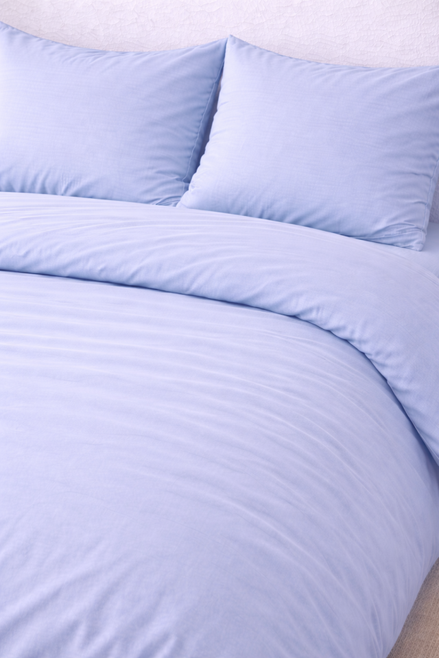 %100 PAMUK AKFİL ÇİFT KİŞİLİK NEVRESİM TAKIMI MAVİ