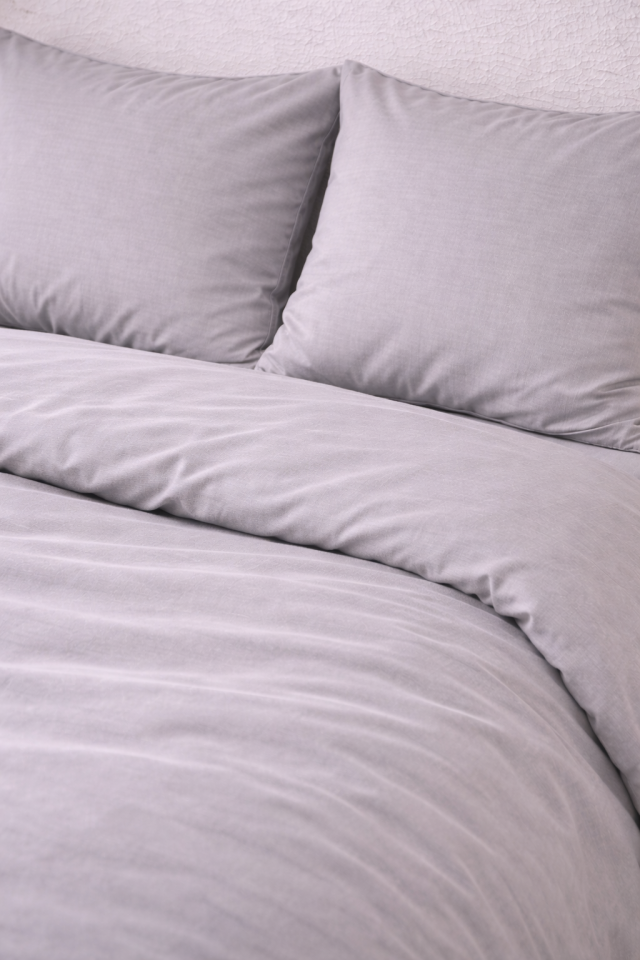 %100 PAMUK AKFİL ÇİFT KİŞİLİK NEVRESİM TAKIMI GRİ