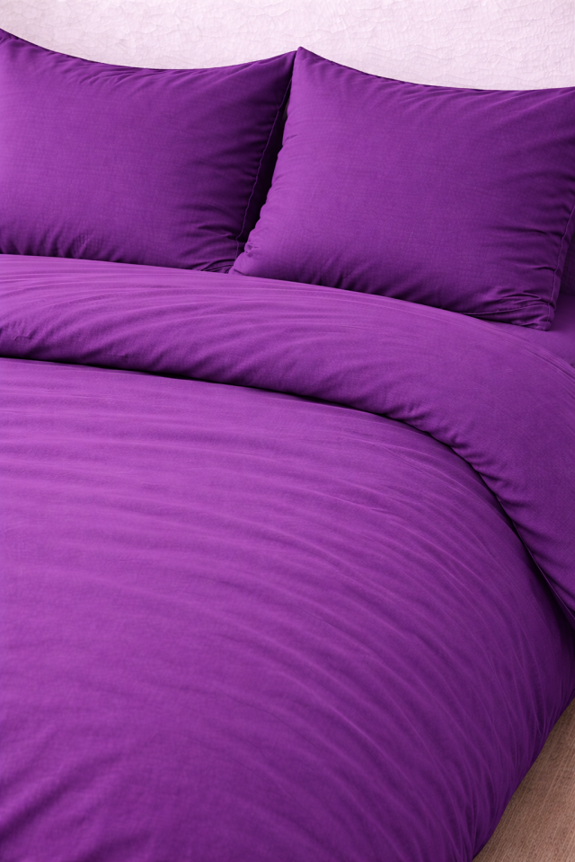 %100 PAMUK AKFİL ÇİFT KİŞİLİK NEVRESİM TAKIMI MOR