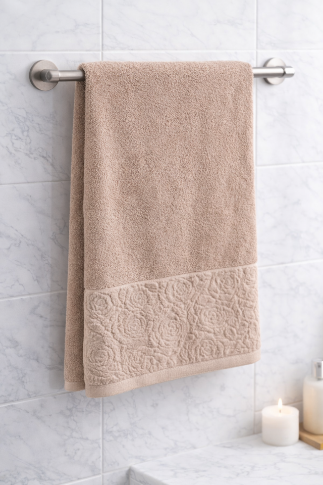 %100 PAMUK 50X90 CM YÜZ HAVLUSU KOYU BEJ