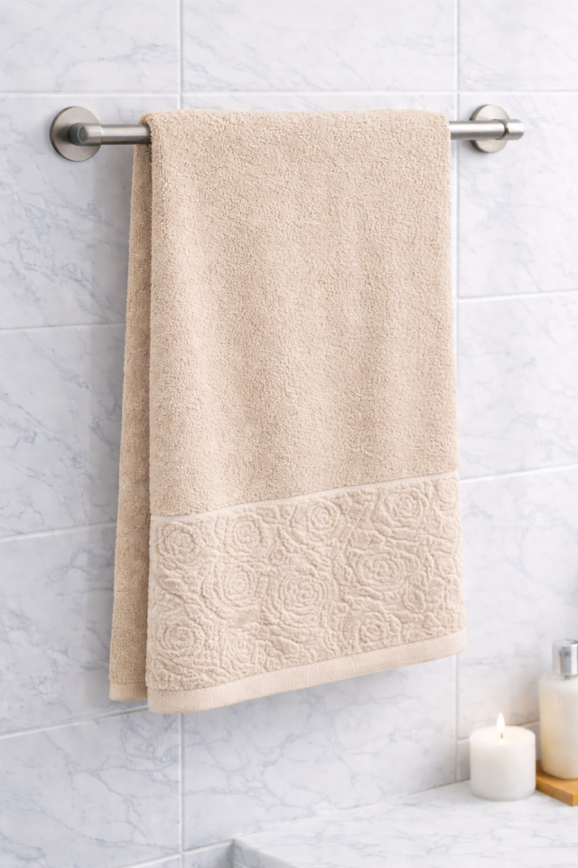 %100 PAMUK 90X50 CM YÜZ HAVLUSU BEJ