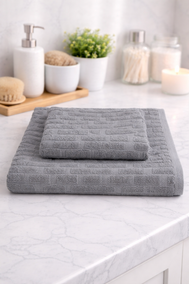 %100 PAMUK BANYO HAVLU TAKIMI İKİLİ (90X150CM VE 50X90CM)