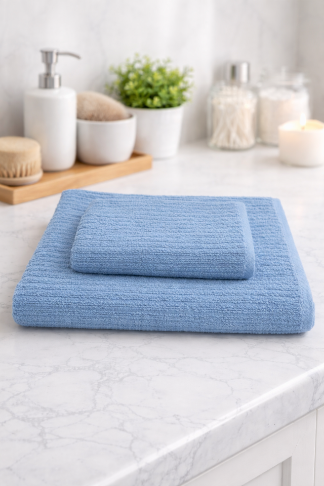 %100 PAMUK BANYO HAVLU TAKIMI İKİLİ (90X150CM VE 50X90CM)